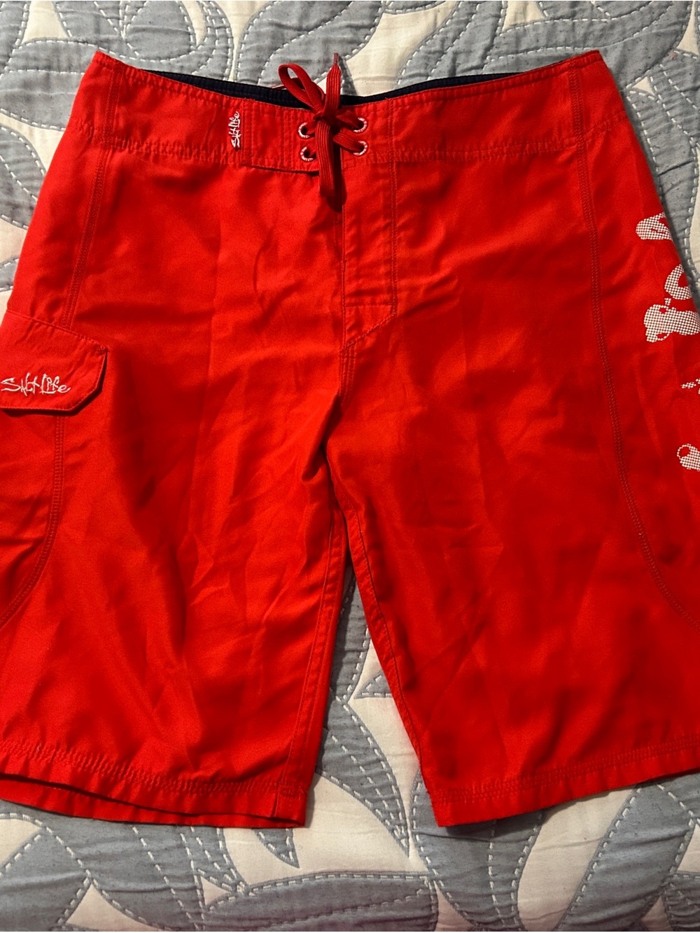 Salt Life Men's Size 30 Bright Red Swim Board Shorts